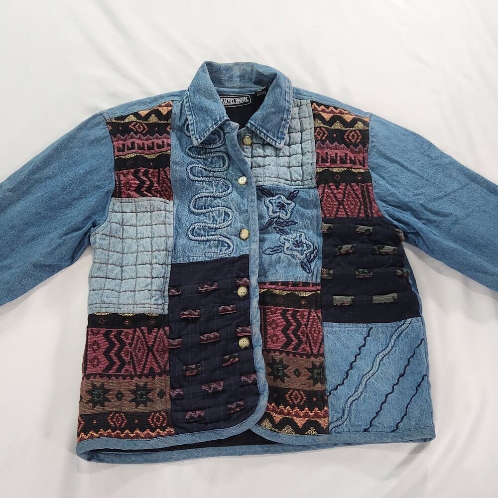 Vintage Rachel Brooke Women's Embroidered Patchwork Denim Jacket Large
Lot M - Picture 2 of 9